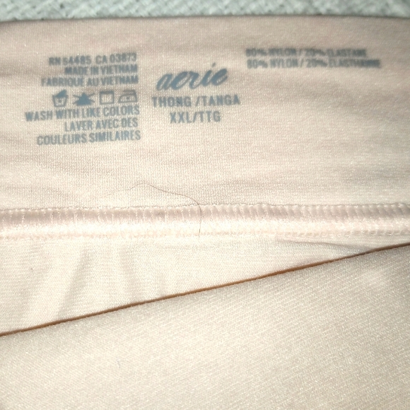 **NWOT PRETTY PALE PINK THONGS AERIE XXL - Picture 2 of 6